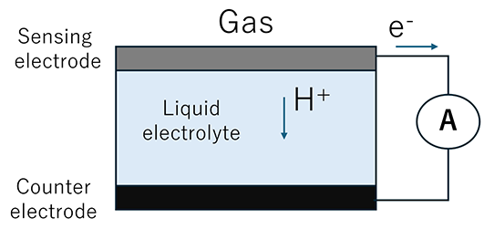 Electrochemical gas sensor (fuel cell type)