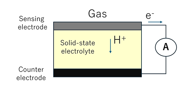 Solid-state electrolyte gas sensor
